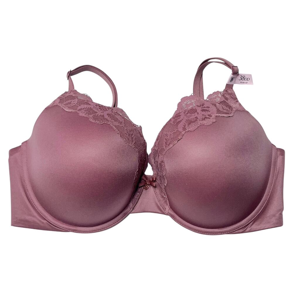 Victoria's Secret Body By Victoria Lace-Trim Perfect Shape Lined Bra Rose 38DD
